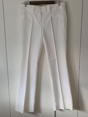 White Women's Dress Pants - Tailored Straight Leg